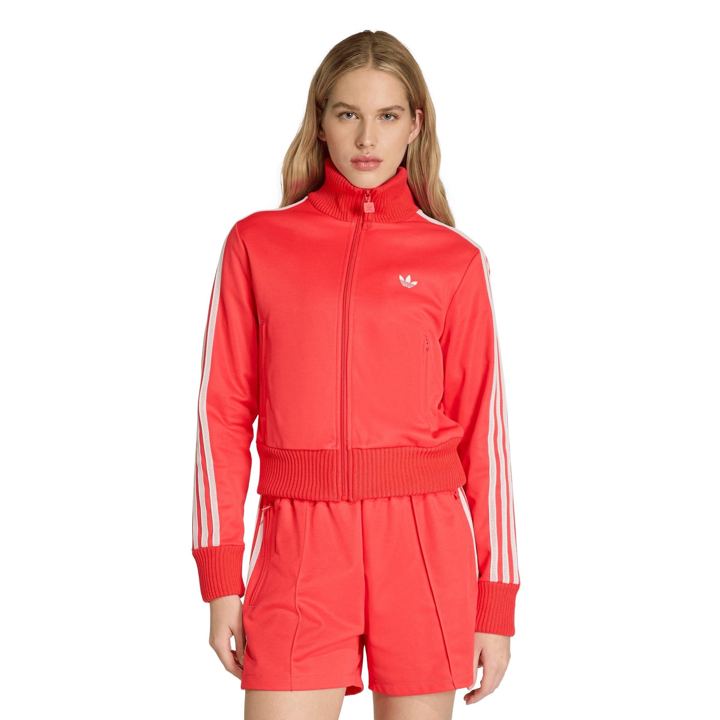adidas Originals Women's Firebird Knitted Crochet Detail Jacket - Red - RED